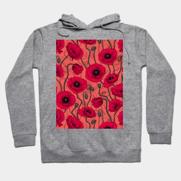 Red Poppies Hoodie by katerinamk